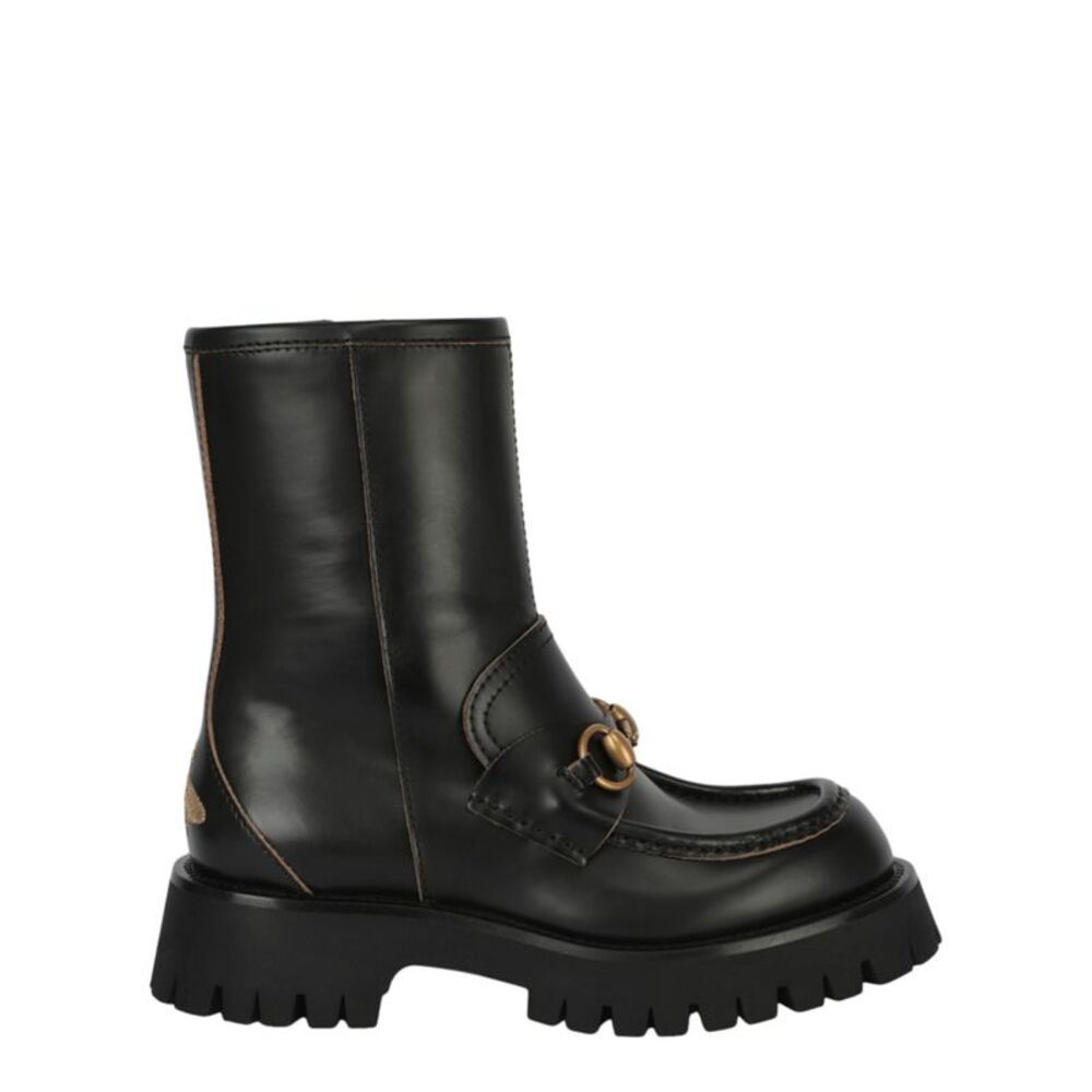 Gucci Horsebit Platform Ankle Boots